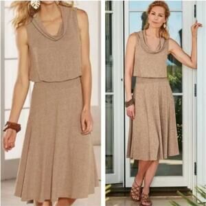 Soft Surroundings Kerry Sleeveless Cowl Neck Knit Dress sz Petite Large Holiday